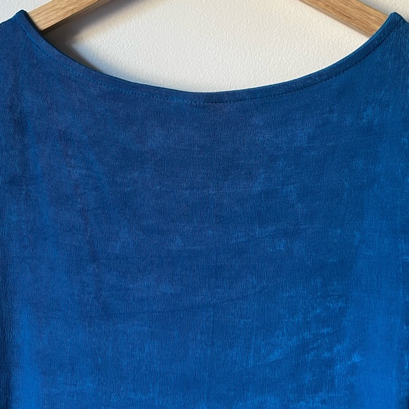 Chico's Travelers Classic Tank Side-Slit Bateau Neck Striking Teal Size L - Picture 5 of 10